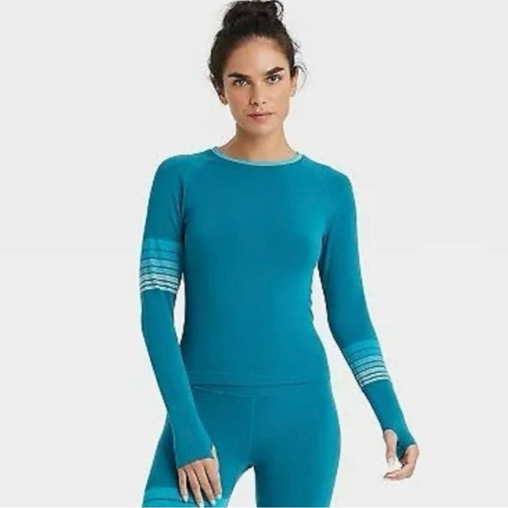 Joy Lab teal Women's XL Lagoon Crew Neck Long Sleeve Top -NWT